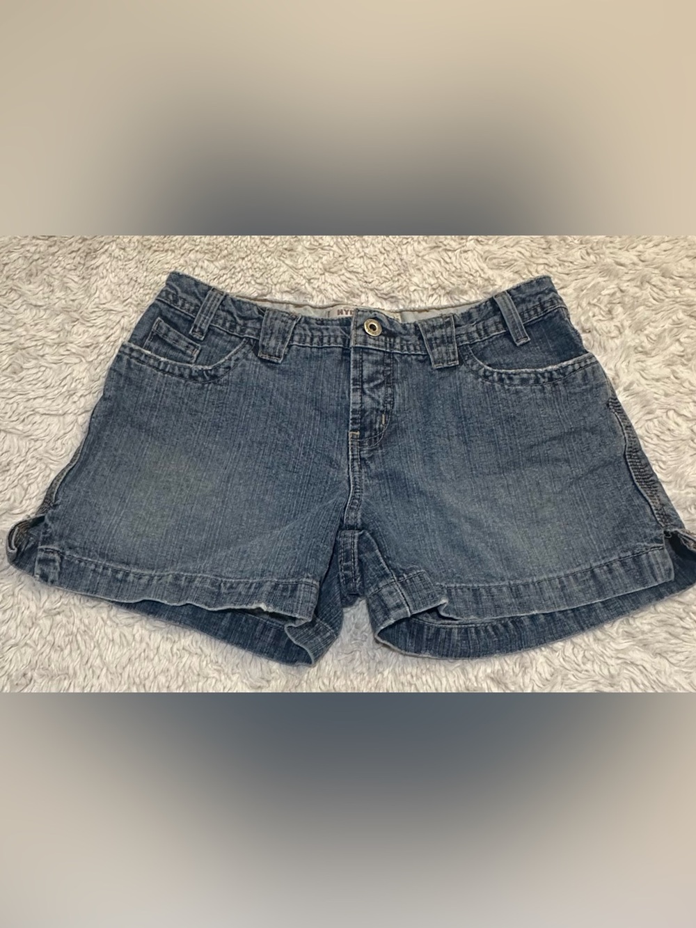 Hydraulic Faded Blue Denim Jean Shorts